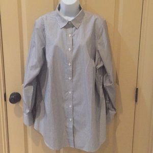Land's End size 18W blue and white button down